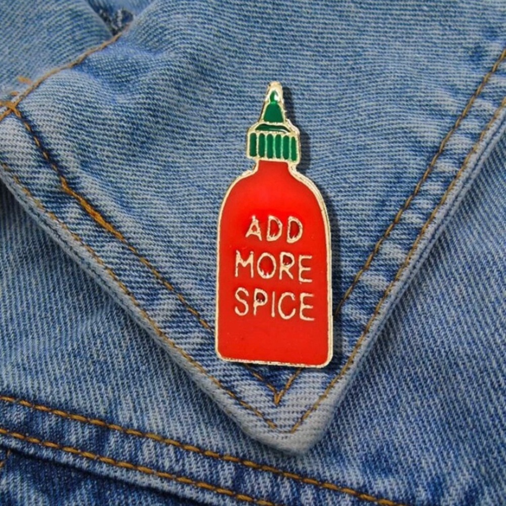 Hot sauce enamel pin